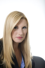 Naklejka premium blonde receptionist
