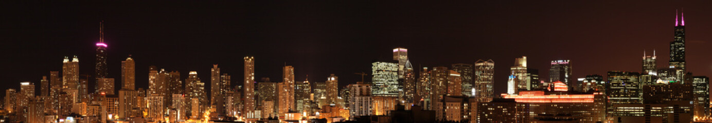 Fototapeta na wymiar Duża panorama Chicago z John Hancock i Sears