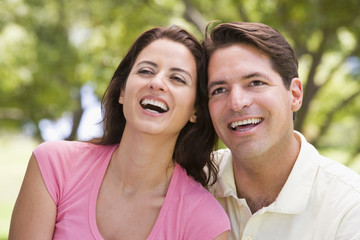 Fototapeta premium Couple outdoors smiling