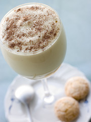 Glass of Zabaglione with Amaretti Biscuits
