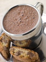 Hot Chocolate Florentine with Chocolate Cantuccini Biscotti