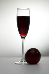 wineglass and plum