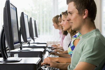 College students in a computer lab