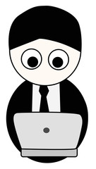 Hombre de negocios con ordenador portátil