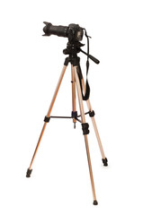 Triopod camera isolated on the white background