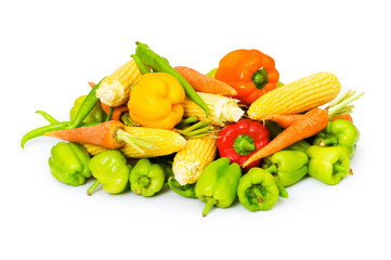 Various vegetables isolated on the white background