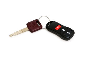 Car keys isolated on the white background