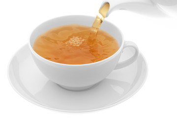 teatime shot on white background