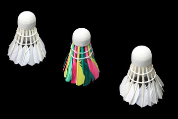 Three shuttlecocks