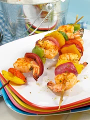 Foto auf Acrylglas Zesty Shrimp Kebabs © dreambigphotos