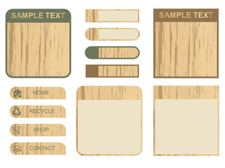 wooden tabs and text boxes