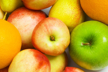 Various colourful fruits arranged at the market