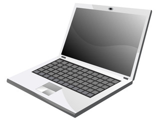 Laptop on white background, vector illustration