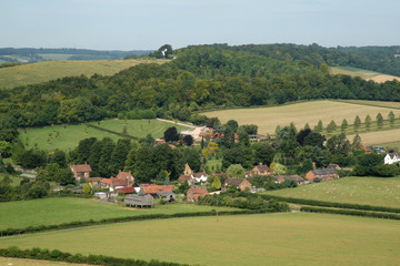 An English Summer Landscape with a Village in the Valley
