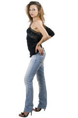 The sexy young beauty woman. Isolated on white