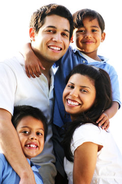 Family Enjoying Vacation Outdoor Portrait