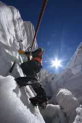 Deurstickers Alpinisme bergbeklimmer