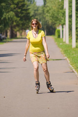 Woman on roller skates