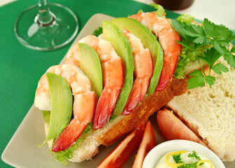 Shrimp And Avocado Sandwich