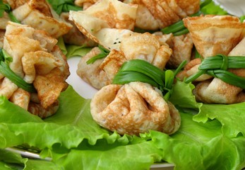 Russian pancakes with red  caviar