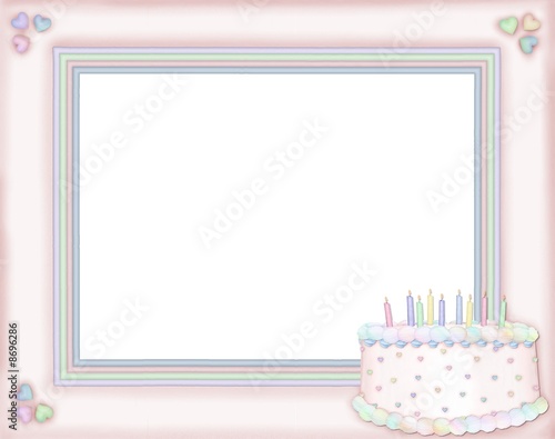 "Pink birthday cake border" Stock photo and royalty-free images on ...