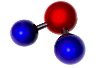 Wassermolekül auf weiss