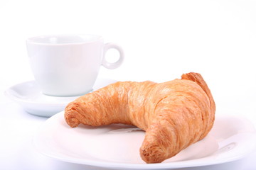 croissant and white cup