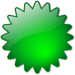 Green star-shaped button