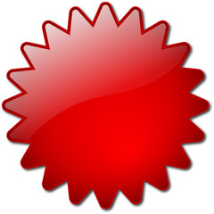 Red star-shaped button