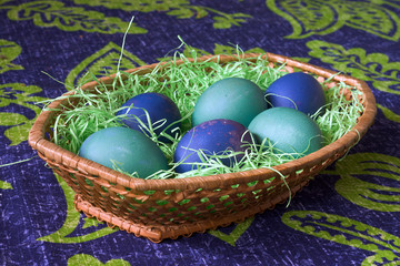 Easter eggs in the basket