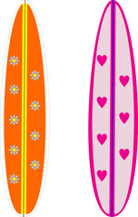 illustration of two surf boards