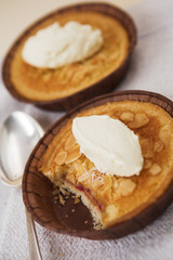 Apple tarts & whipped cream - shallow dof