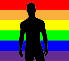 Rainbow Male Silhouette