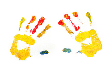 childs painted hands