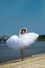 Bride on a beach