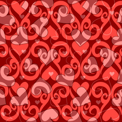 Seamless valentine ornament vector pattern