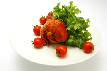 roasted turkey leg served