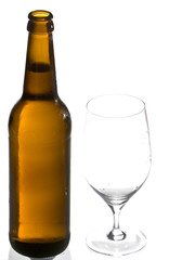 Beer bottle and beerglass
