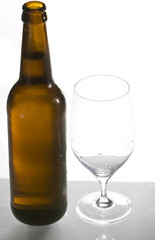 Beer bottle and beerglass