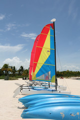 Sailboats and kayaks