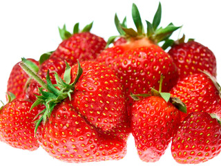 Fresh and tasty strawberries isolated on white background