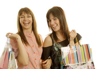 Young women shopping