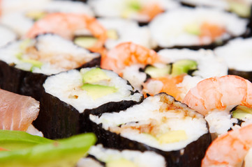 sushi background with shallow DOF
