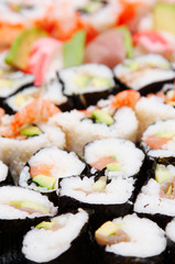 sushi background with shallow DOF