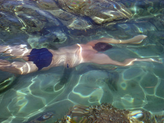 diving in cristal croatian sea