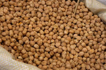 Chick peas in the market