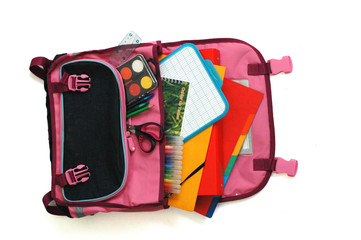 cartable fille et fourniture scolaire