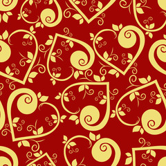 Heart floral seamless pattern
