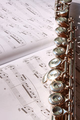 Obraz premium music book and flute