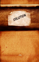 Solution word on old paper